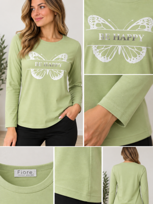 Majica SIA – zelena, be happy