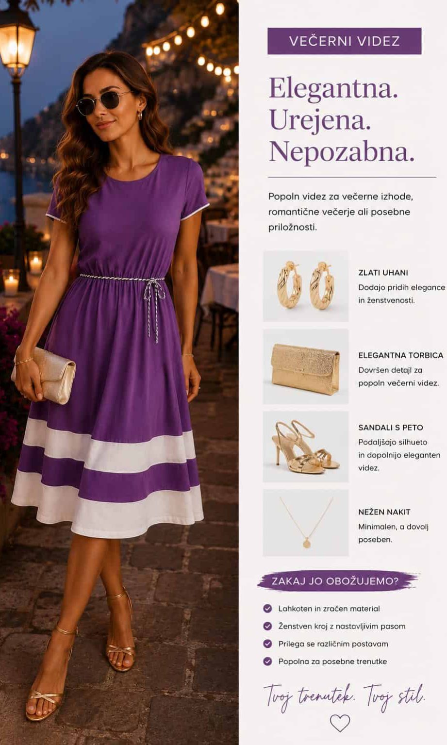 Elegantna ženska večerna obleka