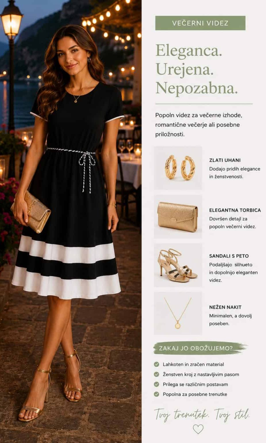 Elegantna ženska večerna obleka