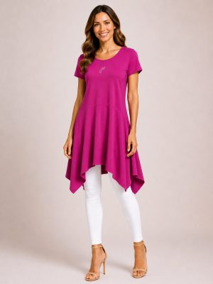 roza športno elegantna tunika