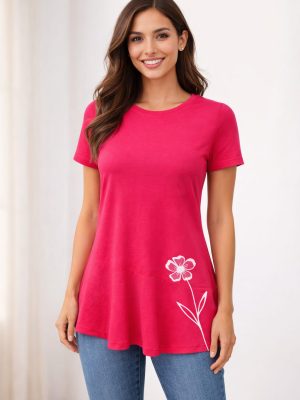 tunika SINDI - roza kratek rokav