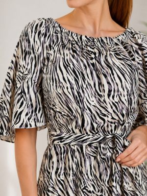 Lahkotna poletna obleka z zebra vzorcem