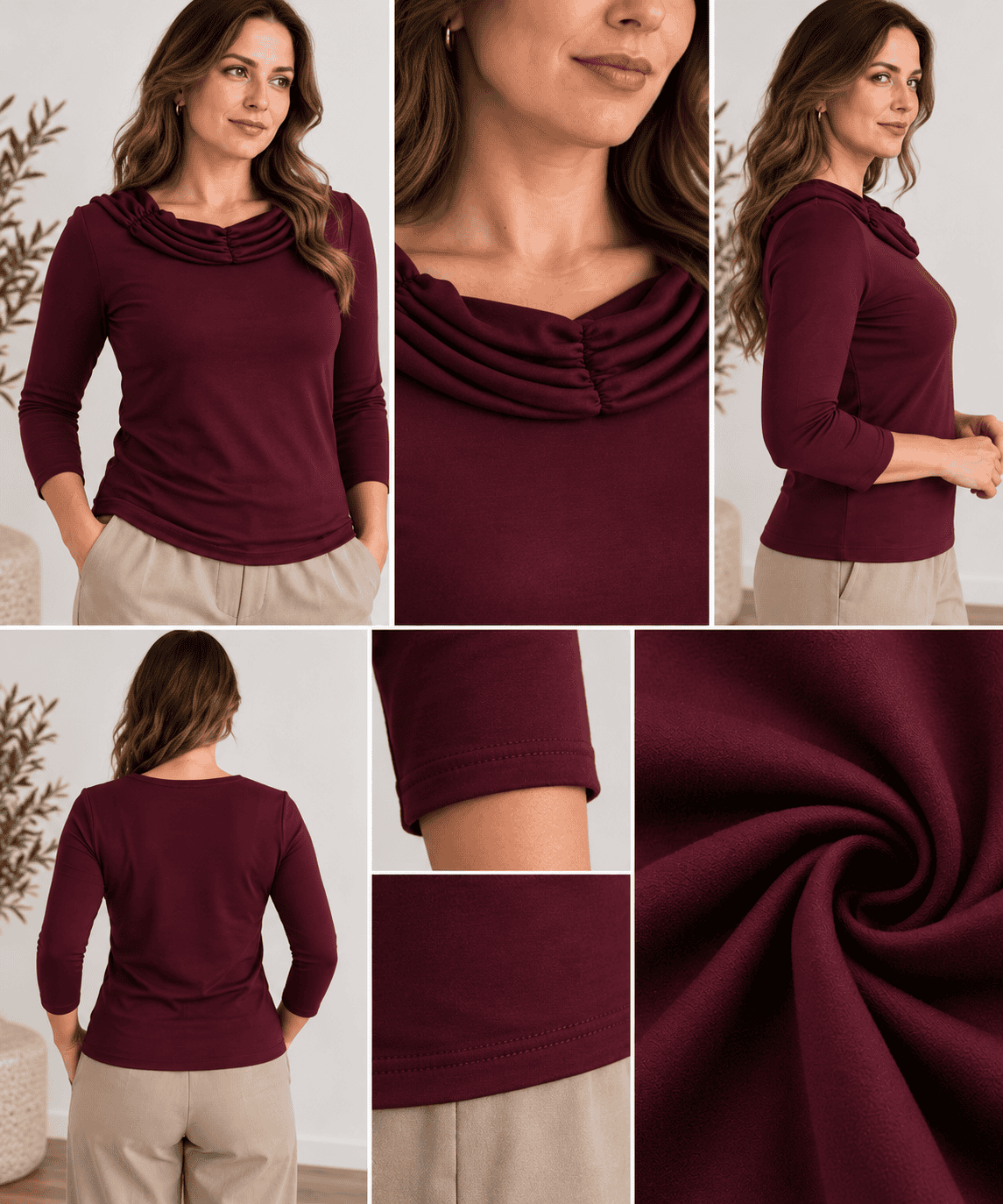 majica ANABEL - bordo - slika 2