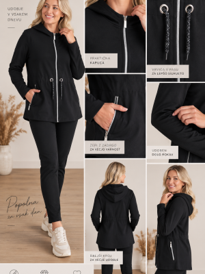 Parka ARKA – črno srebrna