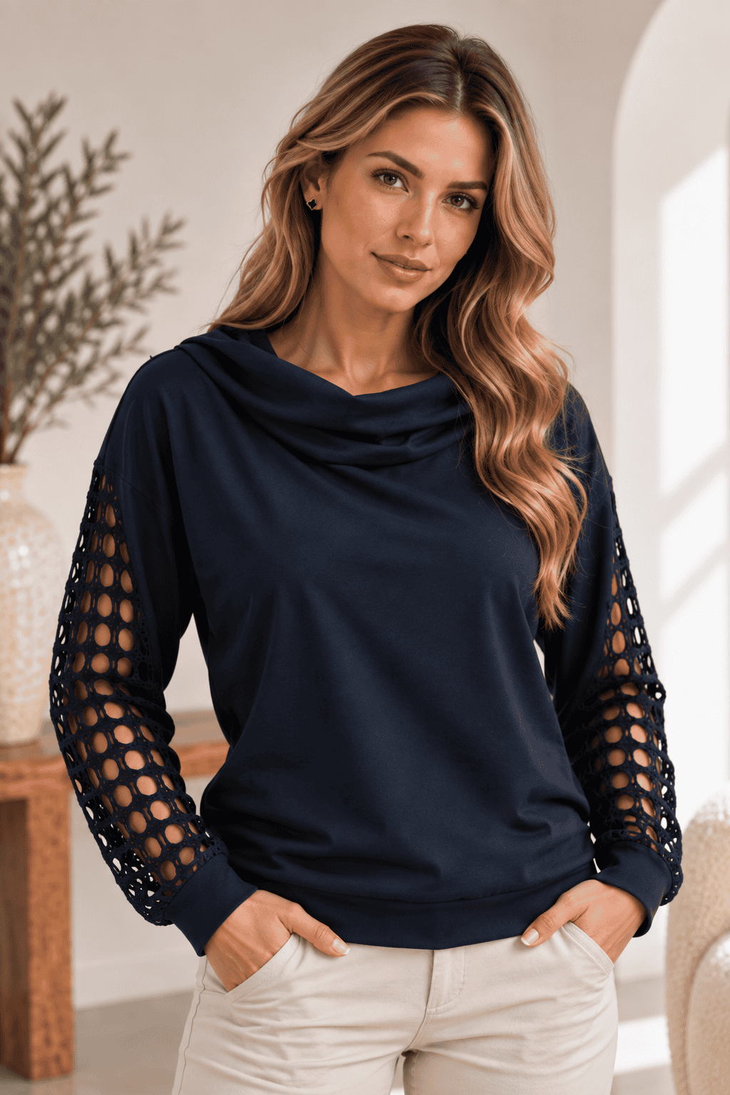 pulover BRUNI - temno moder - slika 2